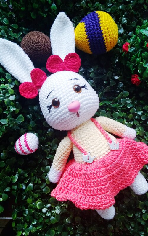 Kit casal de coelhinhos de amigurumi