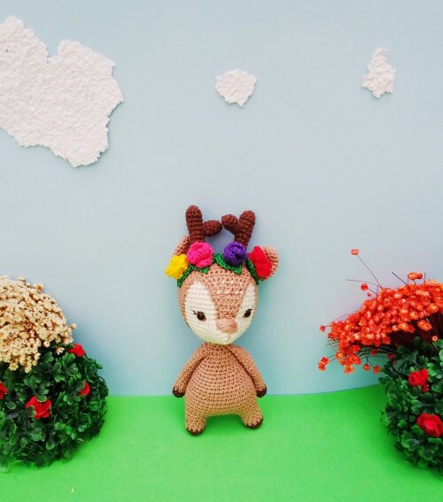 Animais do bosque de amigurumi- Cervo