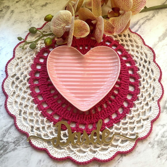 Sousplat Americano Croche Boho Pink - PAR