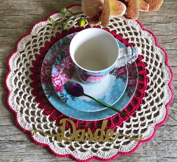Sousplat Americano Croche Boho Pink - PAR