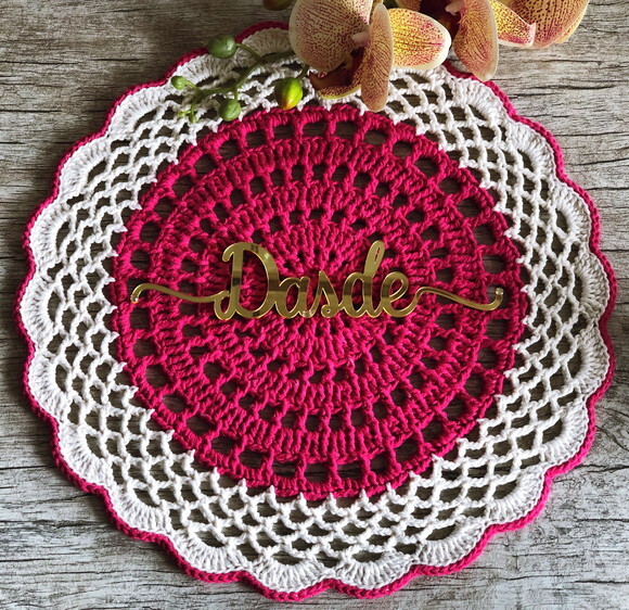 Sousplat Americano Croche Boho Pink - PAR