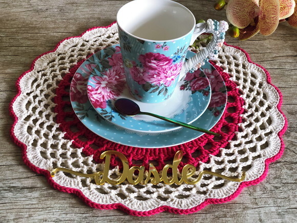 Sousplat Americano Croche Boho Pink - PAR
