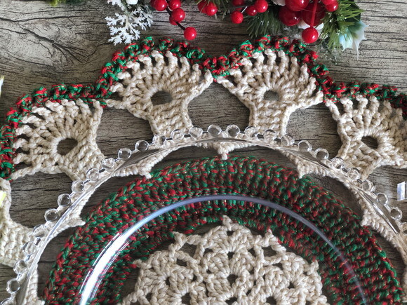 Americano Croche Natal Fabuloso Sousplat - Par