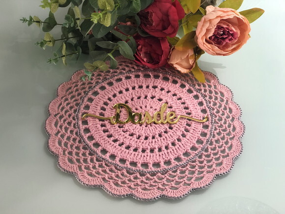 Americano Crochê Renda Rosa Souspalt - Par