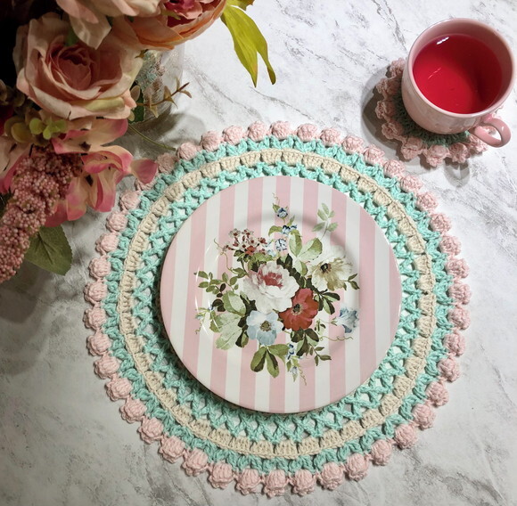 Sousplat Americano Croche Tulipa Candy Color