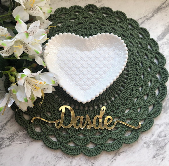 Sousplat Americano Croche Verde Militar - Par