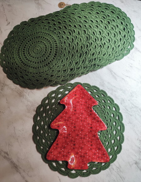Sousplat Americano Croche Verde Militar - Par