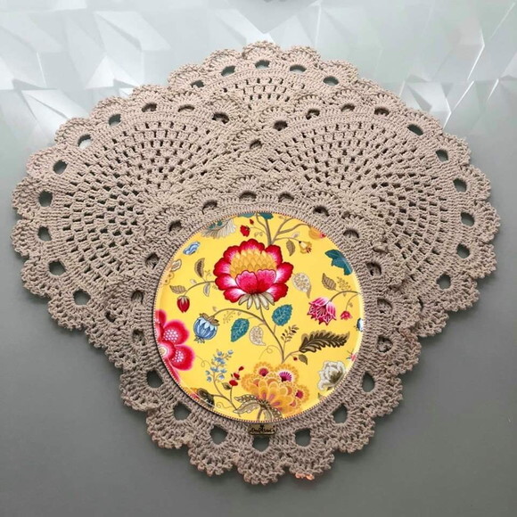 Sousplat Americano Croche Boho Crochet Crú - Par