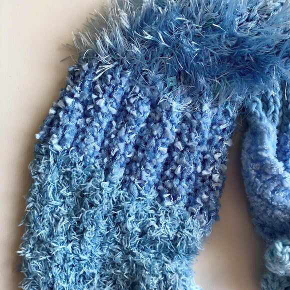 Cachecol Echarpe Gola Azul Claro em Croche