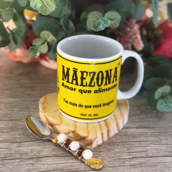 Caneca Mãezona & Colher Bordada Dia das Mães
