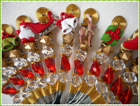 Colher Sobremesa Bordada Natal