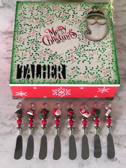 Espátula para Patê ou Manteiga Natal - 4 Pçs