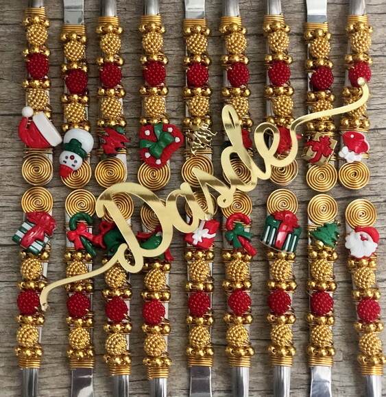 Faqueiro Talheres Mesa Bordado Tema Natal 24 Pçs - Mod.1
