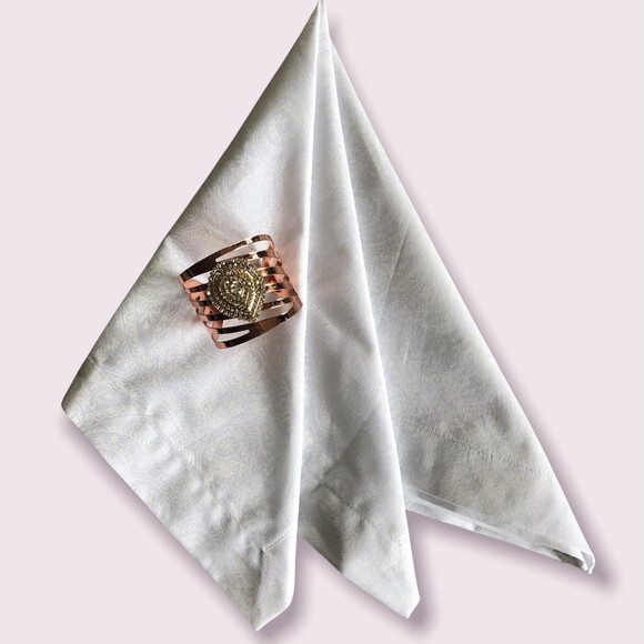 Guardanapo Tecido Cashmere Branco - 4 unidades