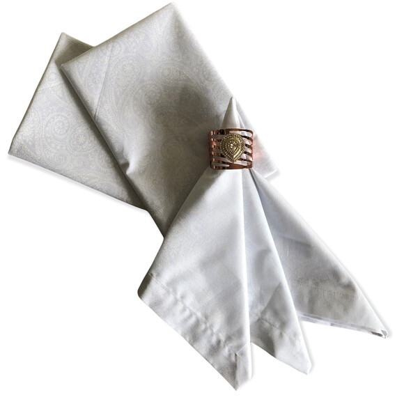 Guardanapo Tecido Cashmere Branco - 4 unidades