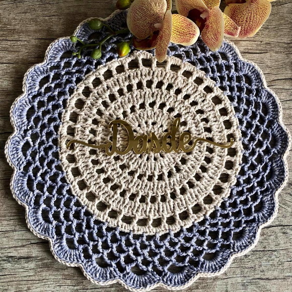 Sousplat Americano Croche Boho Jeans - Par