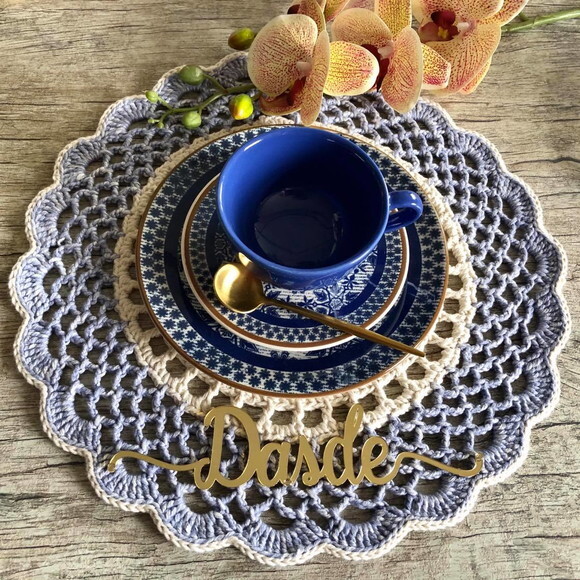 Sousplat Americano Croche Boho Jeans - Par
