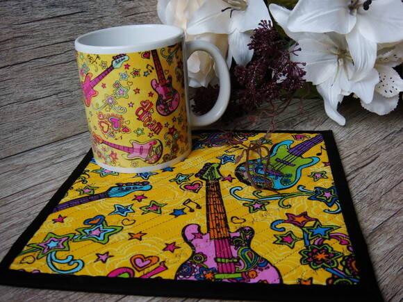 Mug Rug - Music Is My Dream - Tapete de Caneca