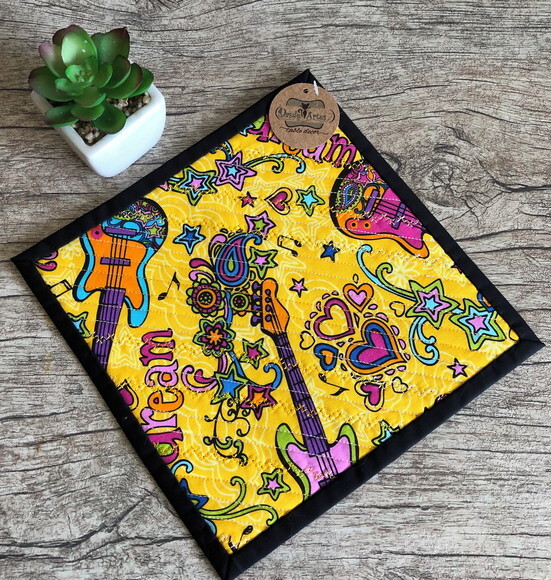 Mug Rug - Music Is My Dream - Tapete de Caneca