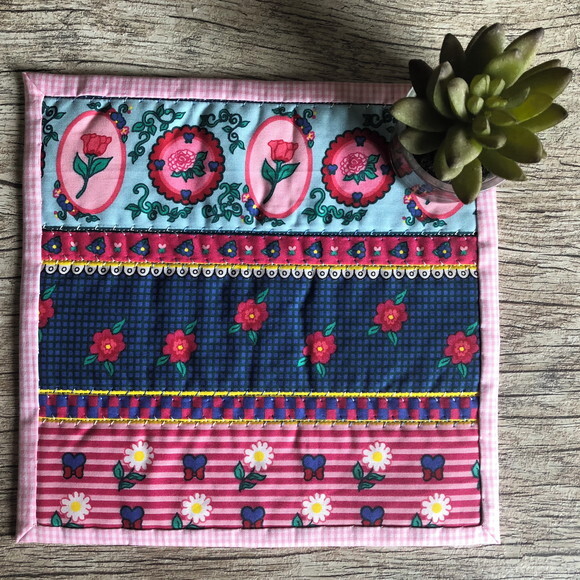 Mug Rug - Tapete de Caneca Flores