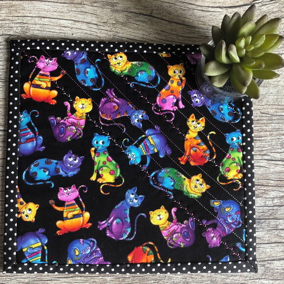 Mug Rug - Tapete de Caneca Gatos