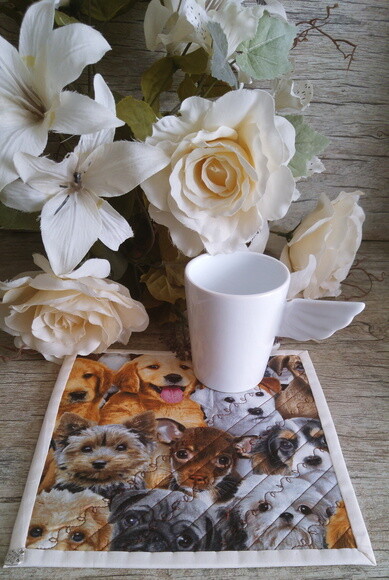 Mug Rug Cachorro - Tapete de Caneca