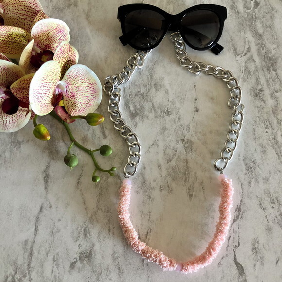 Óculos Cordão Corda Corrente Renda Rosa Salva Cordinha - 14