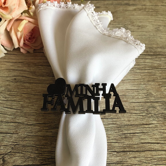 Porta Guardanapo Amo Minha Família - 4 Unid.