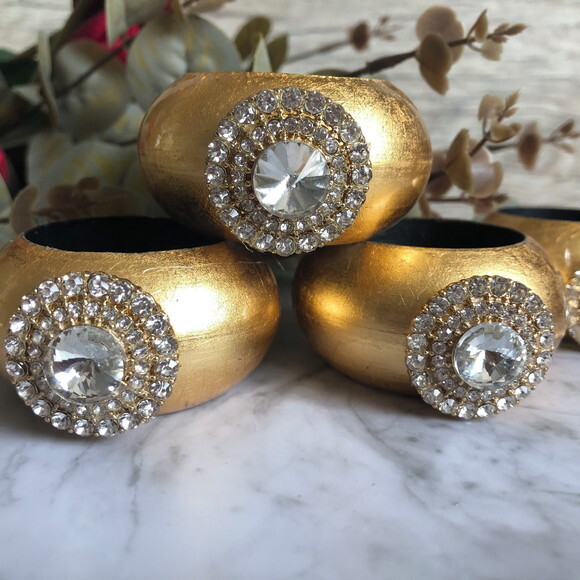 Porta Guardanapo Glamour com Strass - 4 Unid.