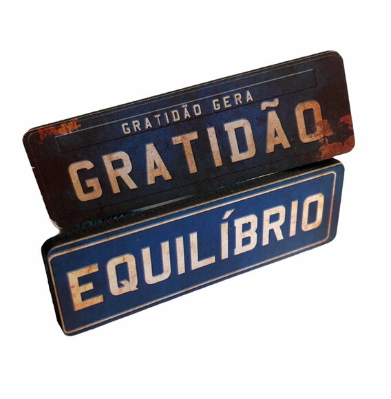 Porta Guardanapo Gratidão e Equilíbrio mdf - 4 Unid.