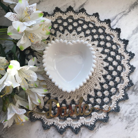 Sousplat Americano Boho Croche Prata - Par