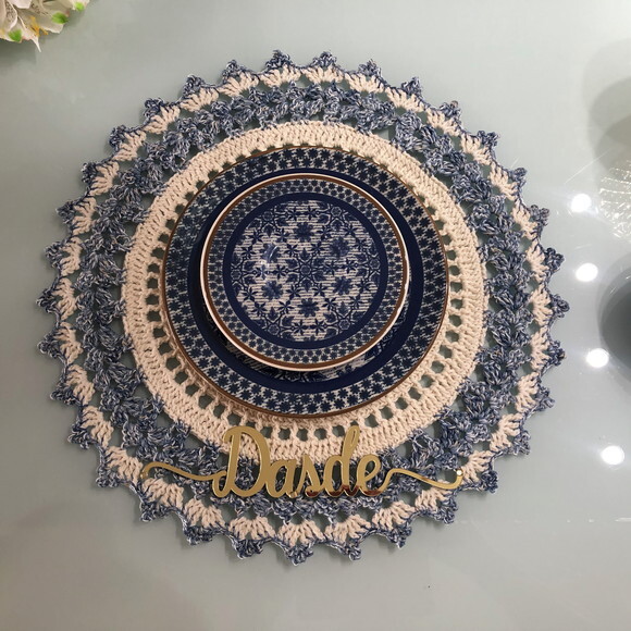 Sousplat Americano Croche Boho Jeans *par*