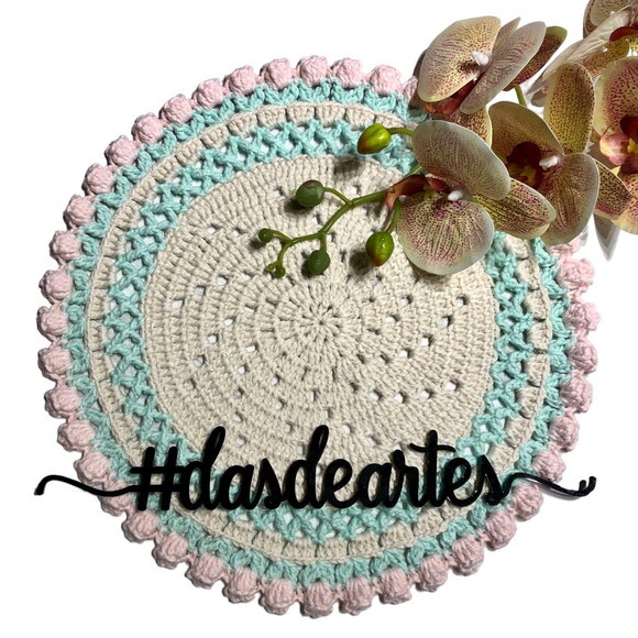 Sousplat Americano Croche Boho Tulipa Candy Color *par*