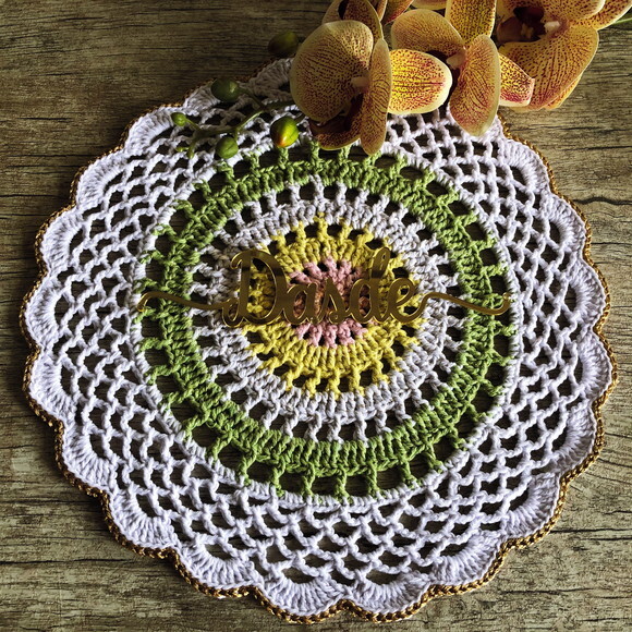 Sousplat Americano Crochê Mandala Verde