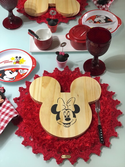 Tábua Bandeja Mickey & Minnie Madeira Pinus - PAR