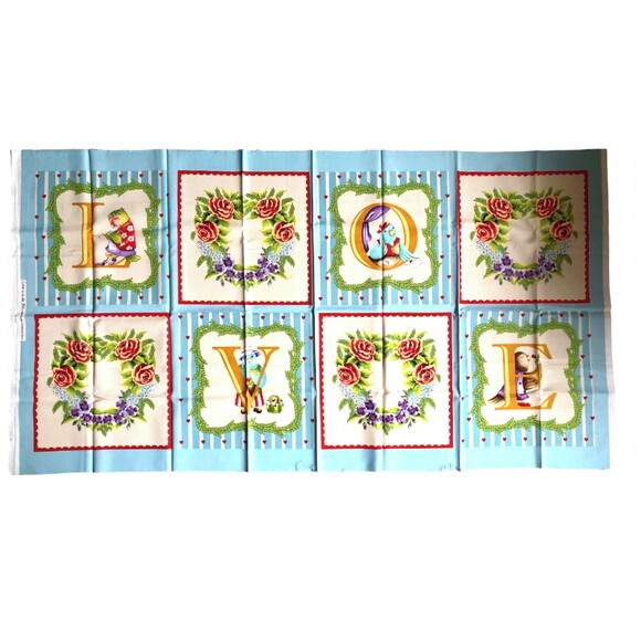 Tecido Painel Importado Patchwork - Love