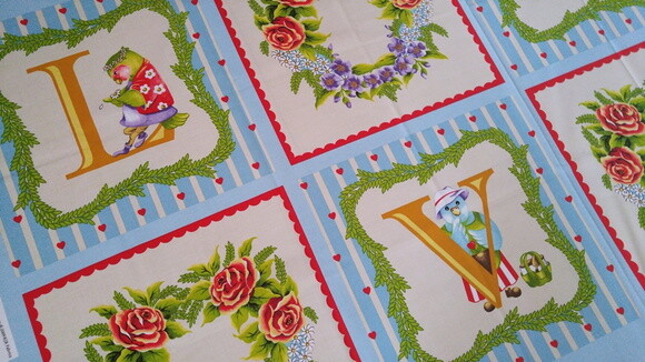 Tecido Painel Importado Patchwork - Love