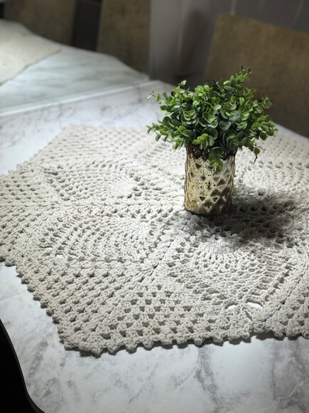 Toalha - Centro de Mesa Croche Abacaxi Boho
