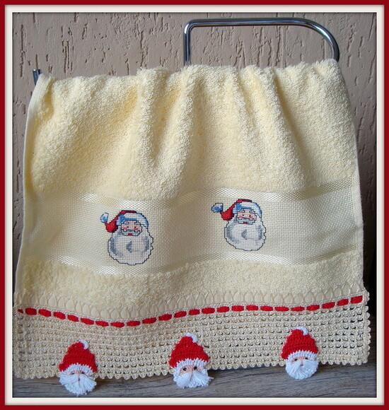 Toalha Lavabo Papai Noel em Crochê *promoção*