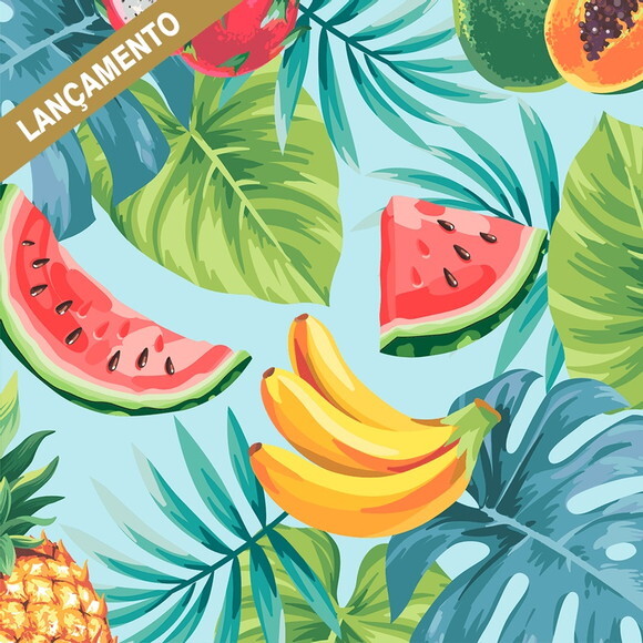 Trilho /caminho Mesa Tricoline Frutas Tropical *valor Par*