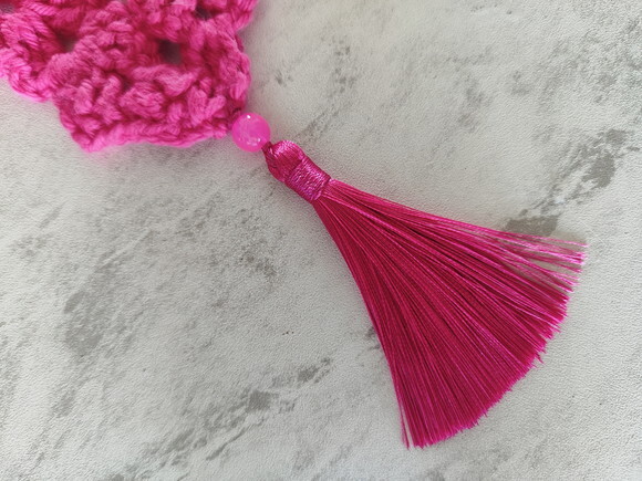 Trilho Mesa Abacaxi Croche Pink c Tassel