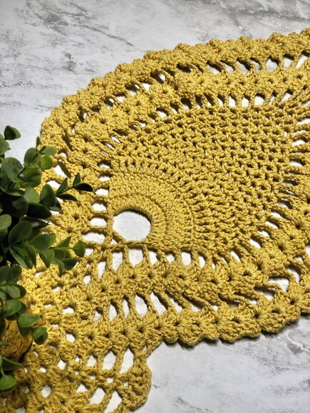 Trilho Mesa Croche Amarelo c Brilho - Caminho Centro Mesa