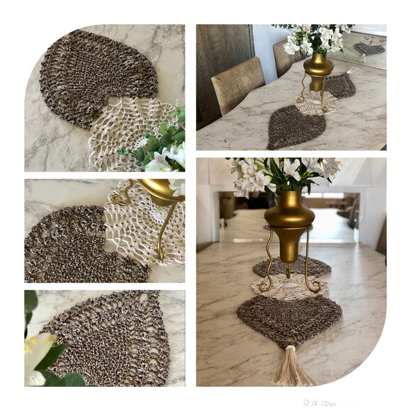 Trilho Mesa Croche Crú com Tassel - Caminho Centro Mesa