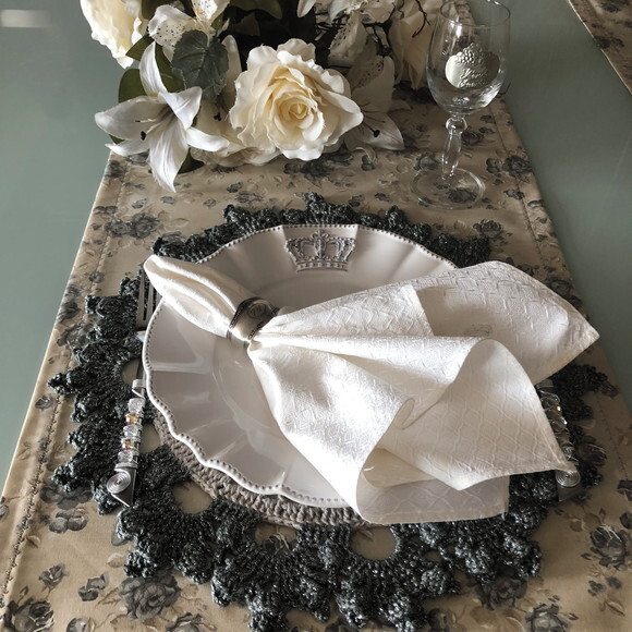 Trilho Mesa Easy Clean - Caminho Mesa - Floral Rosas
