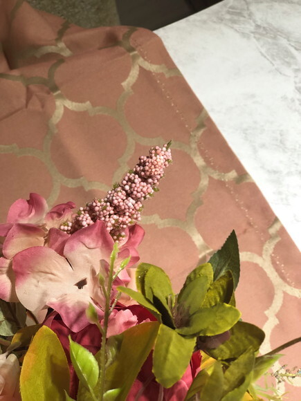 Trilho Mesa Jacquard Rose Gold Arabescos - Caminho Mesa