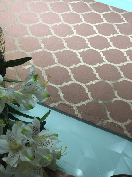 Trilho Mesa Rose Gold Jacquard - Caminho Mesa