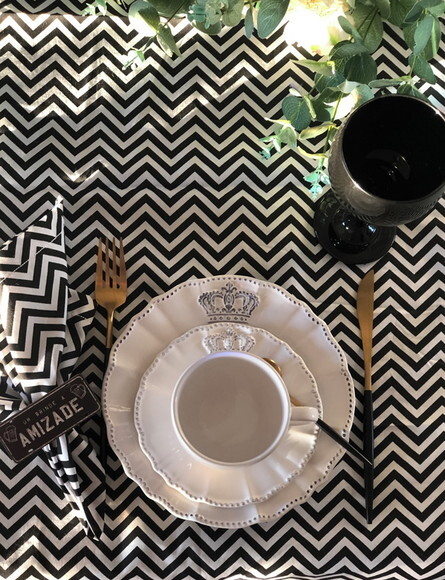 Trilho Mesa Tricoline Chevron- Caminho Mesa - Tête-a-tête