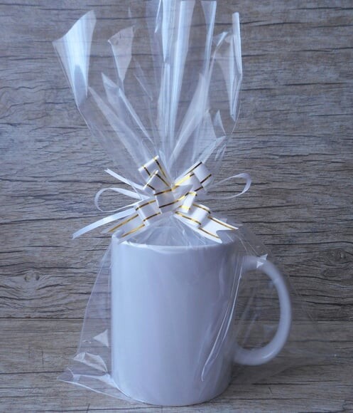 Embalagem Caneca ou Copo Long Drink com Laço Mágico - 10unid
