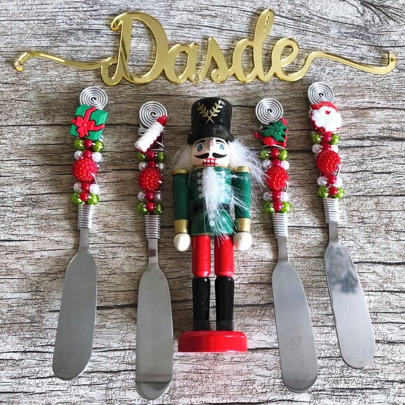 Espátula para Patê ou Manteiga Natal - 4 Pçs
