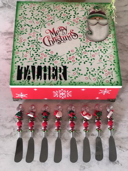 Espátula para Patê ou Manteiga Natal - 4 Pçs